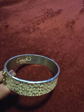 Coach Gold-Tone Signature Cuff Bracelet - Gold